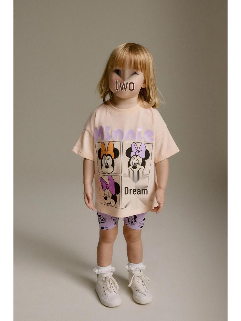 Europäisch-amerikanischer Stil Sommer Cartoon T-Shirt & Shorts Set für Kinder