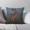 European Fallow Deer Pillowcase Polyester Linen Velvet Printed Zip Decor Throw Pillow Case Car Cushion Cover