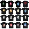 Mens Streetwear Oversized Cotton Tee With Camo Shark Ape Graphic Print Casual T-Shirt
