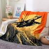 1pc Jet Flight Lightweight Flannel Blanket, Comfortable and Warm Blanket, for Office and Camping Sofa Bed, Livingroom086