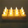 Versatile Battery Operated LED Flickering Tea Light Candles 12Pc Rechargeable Flameless Candles