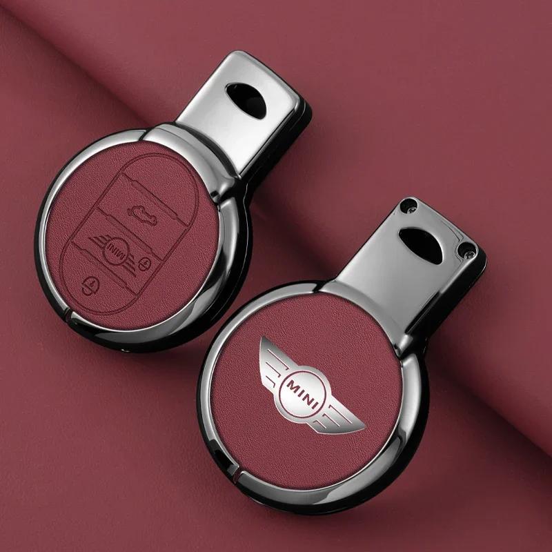 Car Sticker Hot 2025 Leather Car Remote Fob Key Case Cover Holder Shell for BMW MINI COOPER S ONE JCW F54 F55 F56 F57 F60 CLUBMA