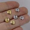50Pcs 7mm Gold Color Stainless Steel Flower Bead Caps for Jewelry Making DIY Spacer End Beads Earrings Components Accessories