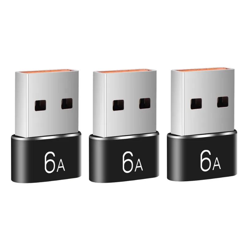 6A USB To Type C OTG Adapter USB-C Male To Type-c Female Charger Converter For Samsung S24 Xiaomi MacBook Data Transfer Adapter