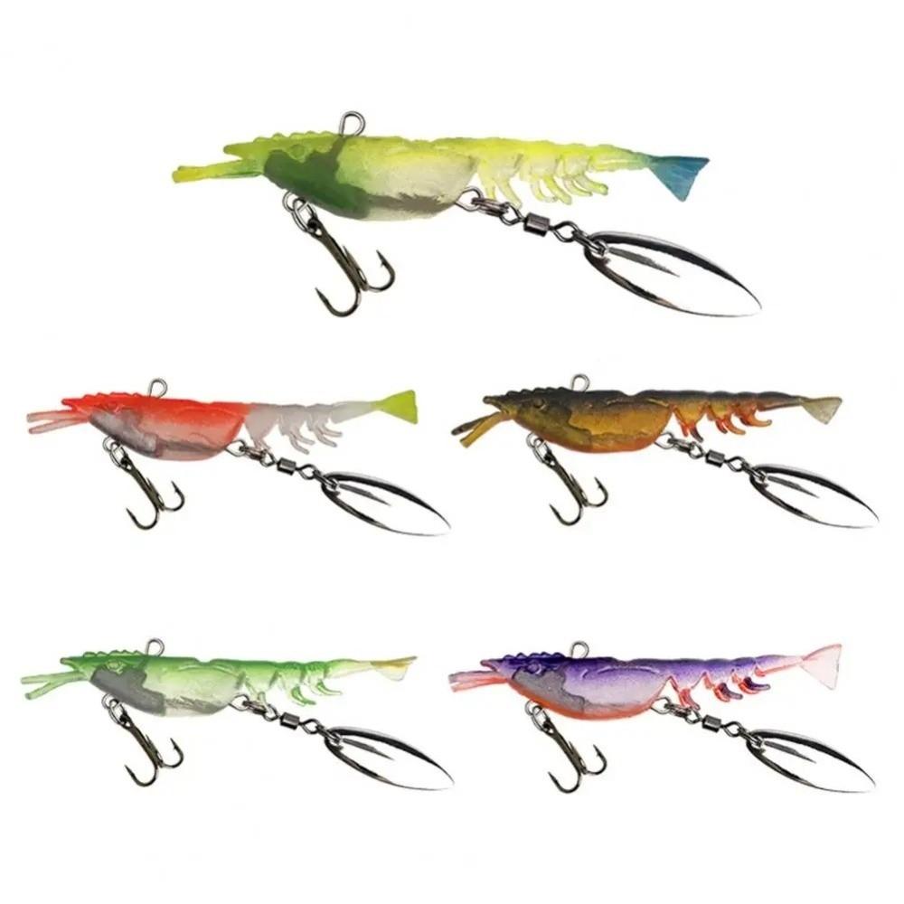6.7cm Length PVC Shrimp Fishing Lures 4g Weight Pre-rigged Fishing Jigs  Walleye Fishing