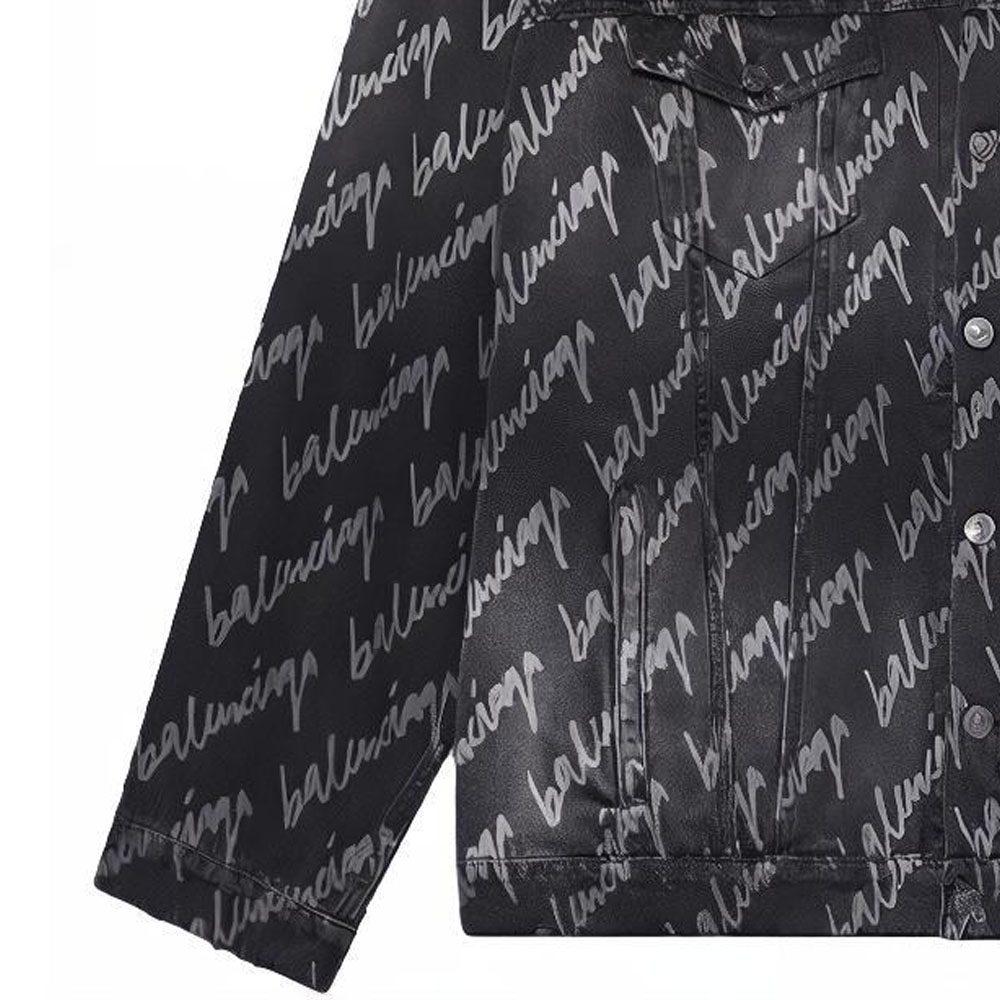 Balenciaga Allover Logo Oversized Jacket 681690TMW211052