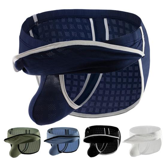 Herren-Tanga, sexy, niedrige Taille, elastischer Bund, schmale Passform, Slips, einfarbig, atmungsaktives Netzhöschen für den Alltag