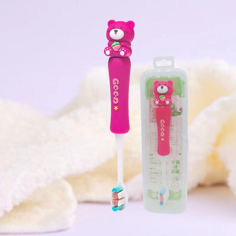 Children's Cartoon Dinosaur Toothbrush, Ages 3-12, with Cute Non-slip Handle & Soft Bristles for Gentle Oral Care
