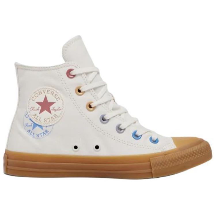 Converse Chuck Taylor All Star High Double Patch Women Sneakers White Vintage-White Gum-Light-Brown A15746C