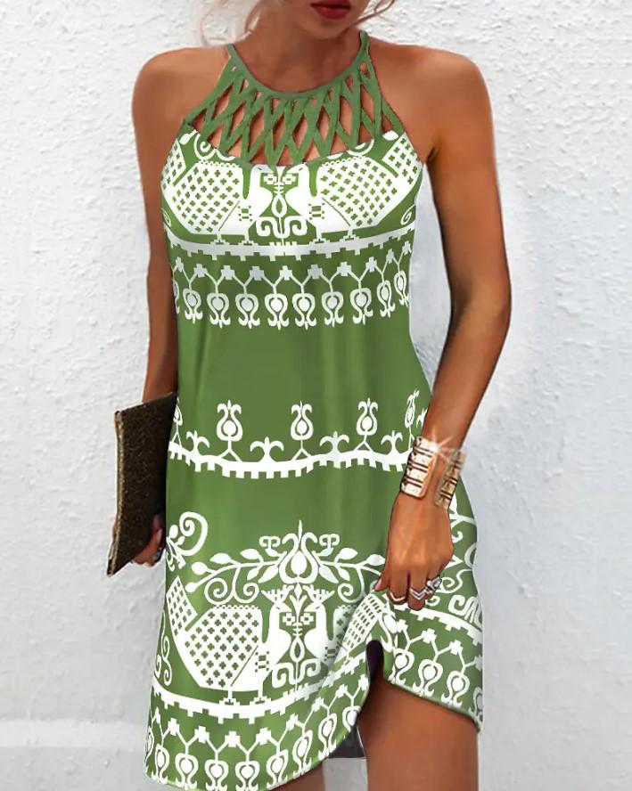 2023 Ethnischer Stil Mesh Ärmelloses Freizeitkleid für Damen - Europäische & Amerikanische Frühjahr/Sommer Kollektion