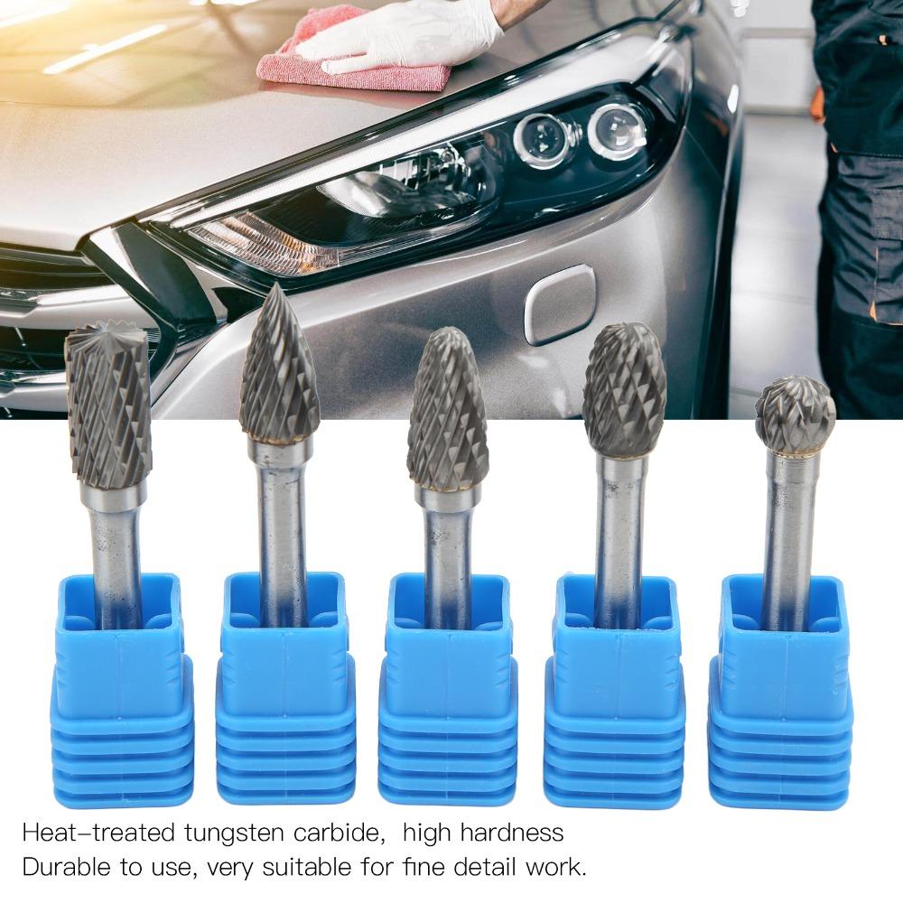 5PCS Alloy Steel Carbide Rotary Burr Set 6x10mm Rotary Burr File Set Weld Seam Trimming