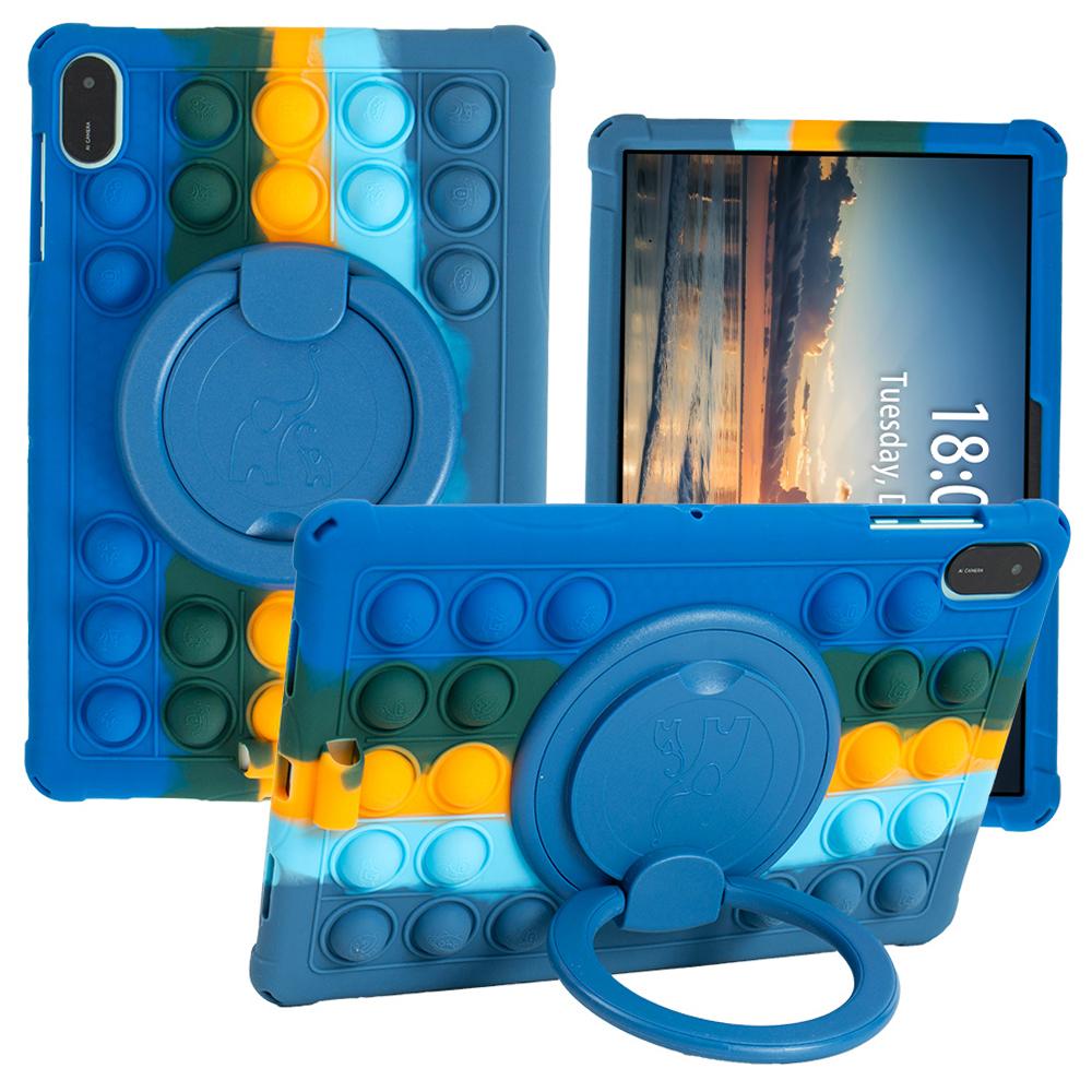 

For Honor Pad X9/X8a Case Push Bubble Rotary Kickstand PC + Silicone Tablet Cover D