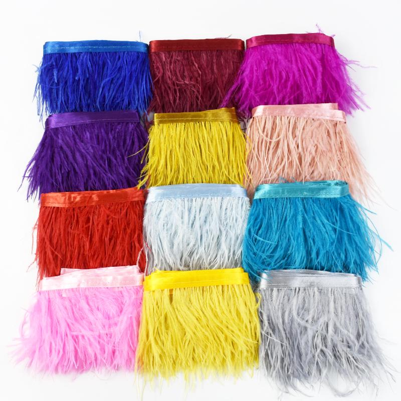 Feather2/5M 6cm Sewing Colored Feather Fringe Tassel Clothes Skirt Decoration Lace Trim Latin Dress Bag Trimmings Fringes DIY Accessory