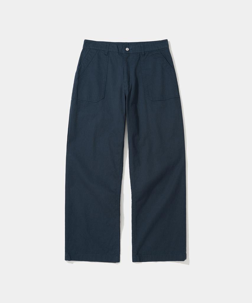 UNIFORM BRIDGE Cotton Fatigue Pants Wide Fit Navy