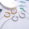 Titanium Steel K Furnace Real Gold Electroplating Thick Round Twist Circle Earrings Light Luxury Personality Temperament Versatile Ear Buckle Earrings