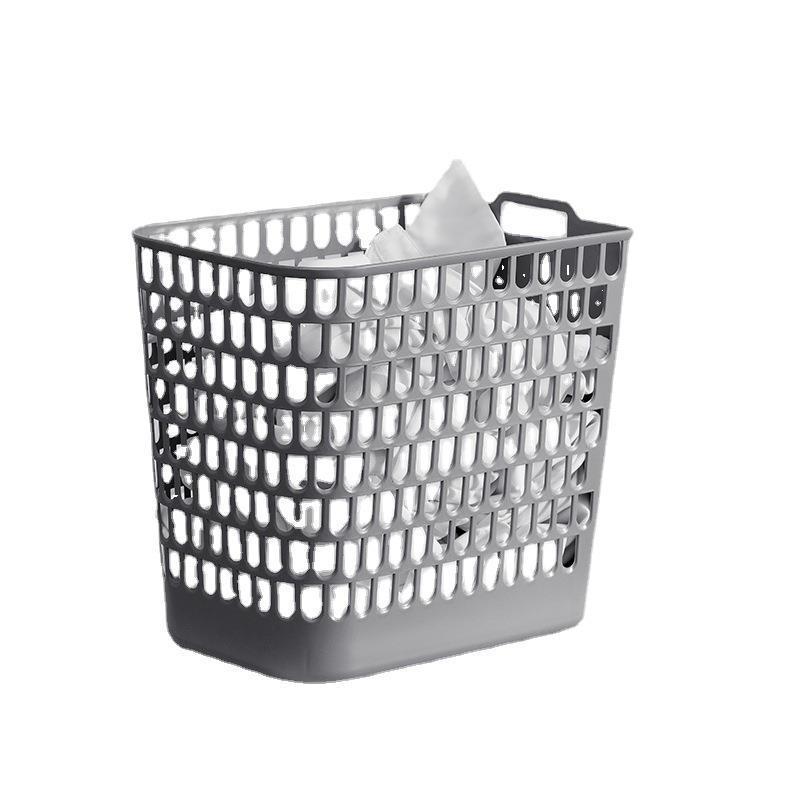 Настенная корзина для грязного белья для дома, ручная большая пластиковая корзина для грязного белья в туалет, полая корзина для хранения различных игрушек серый