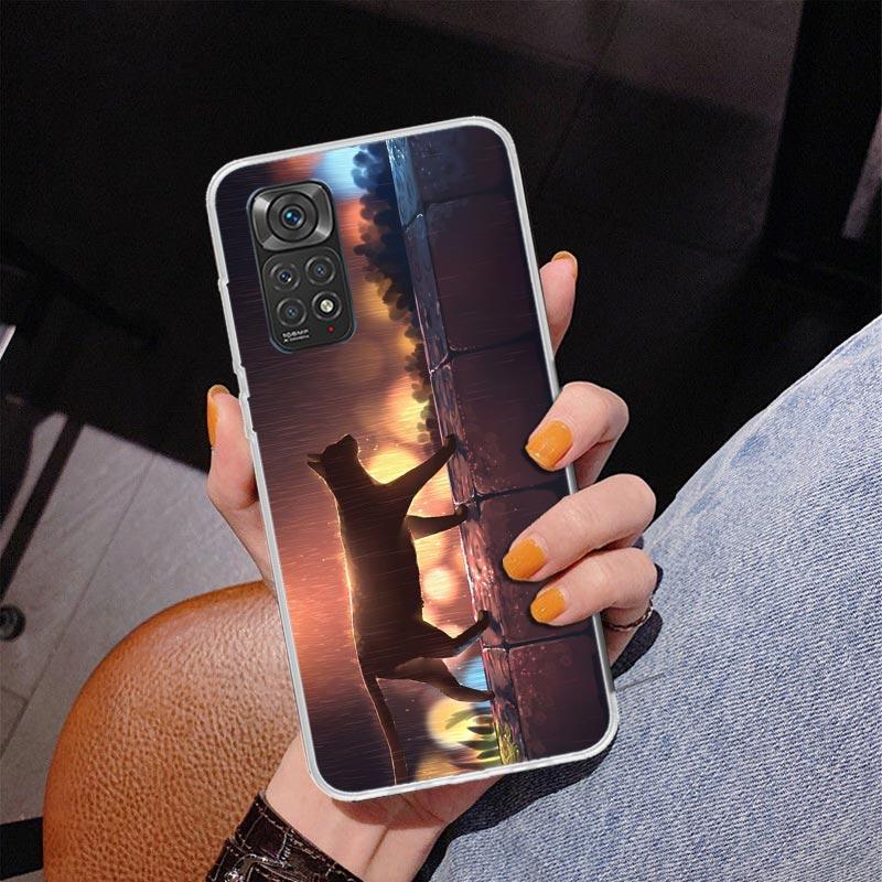 

Anime Cat Rain Animal Phone Case For Xiaomi Redmi Note 15 14 13 12S 12 11 Pro Plus 14S 11S 11E 10 10S 11T 5G Personalized Cover Redmi Note 13 5G