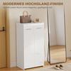 Shoe Cabinet In High Gloss, Shoe Storage with Adjustable Shelves for Hallway, Entryway, Space for 10 Pairs, White