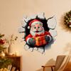 3D Santa Claus Wall Art Christmas Stickers, Self-Adhesive Decals for Home Holiday Party Atmosphere Decor Decor, Waterproof PVC Living Room Bedroom