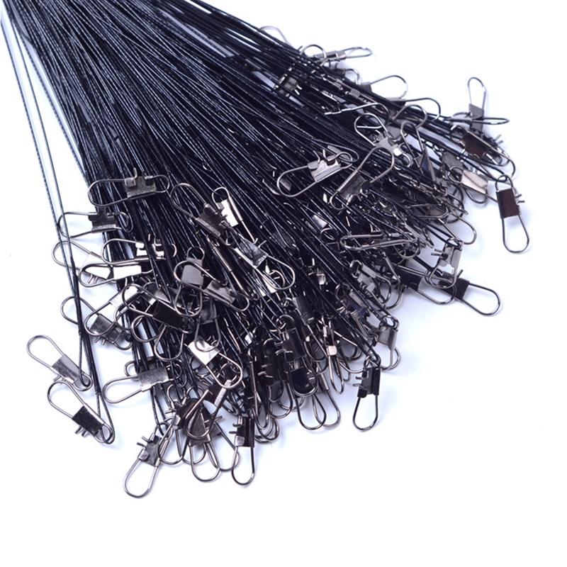 20 buc. Linie de pescuit din oțel anti mușcătură Lider din sârmă de oțel cu accesoriu de pescuit pivotant, miez de plumb, sârmă de pescuit, 15-30 cm.