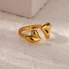 Irregular Bubble Heart Open Rings For Women Gold Color Wedding Stainless Steel Ring Wedding Jewelry Accessories Christmas Gift