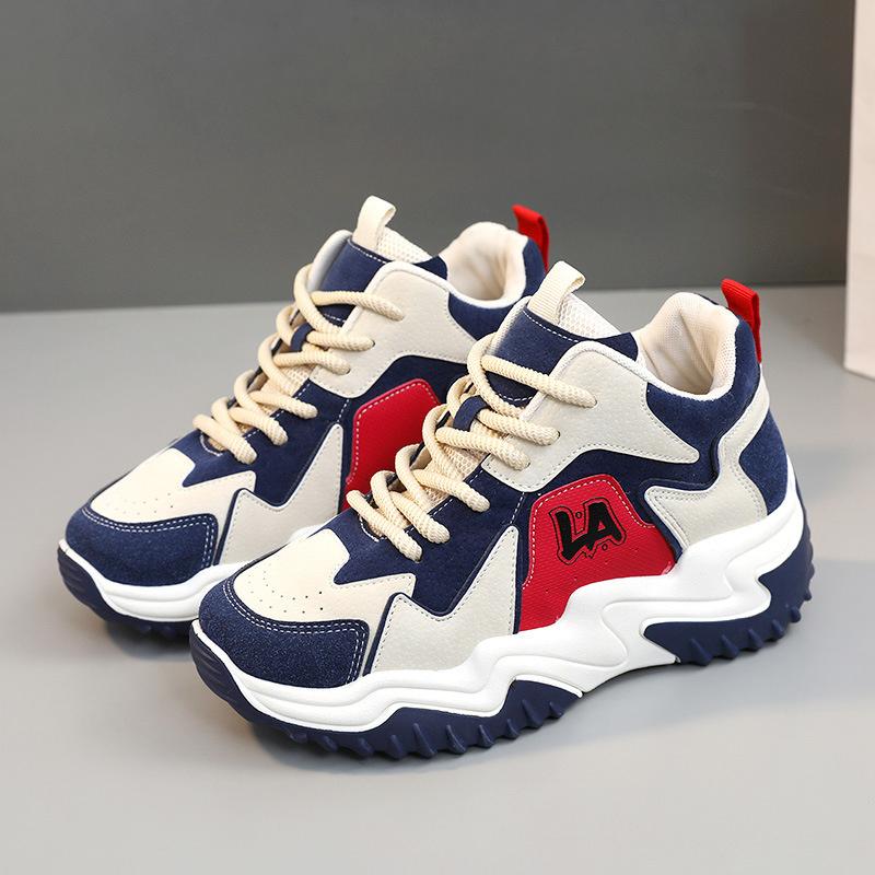 2025 New Autumn High Top Shoes Women Dad Shoes Student Casual Shoes Women's Platform Shoes Thick sole Height Increasing Shoes