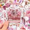 50 Pink Objects Retro Girl Heart Stickers DIY Hand Tent Suitcase Notebook Helmet Stickers Waterproof Stickers