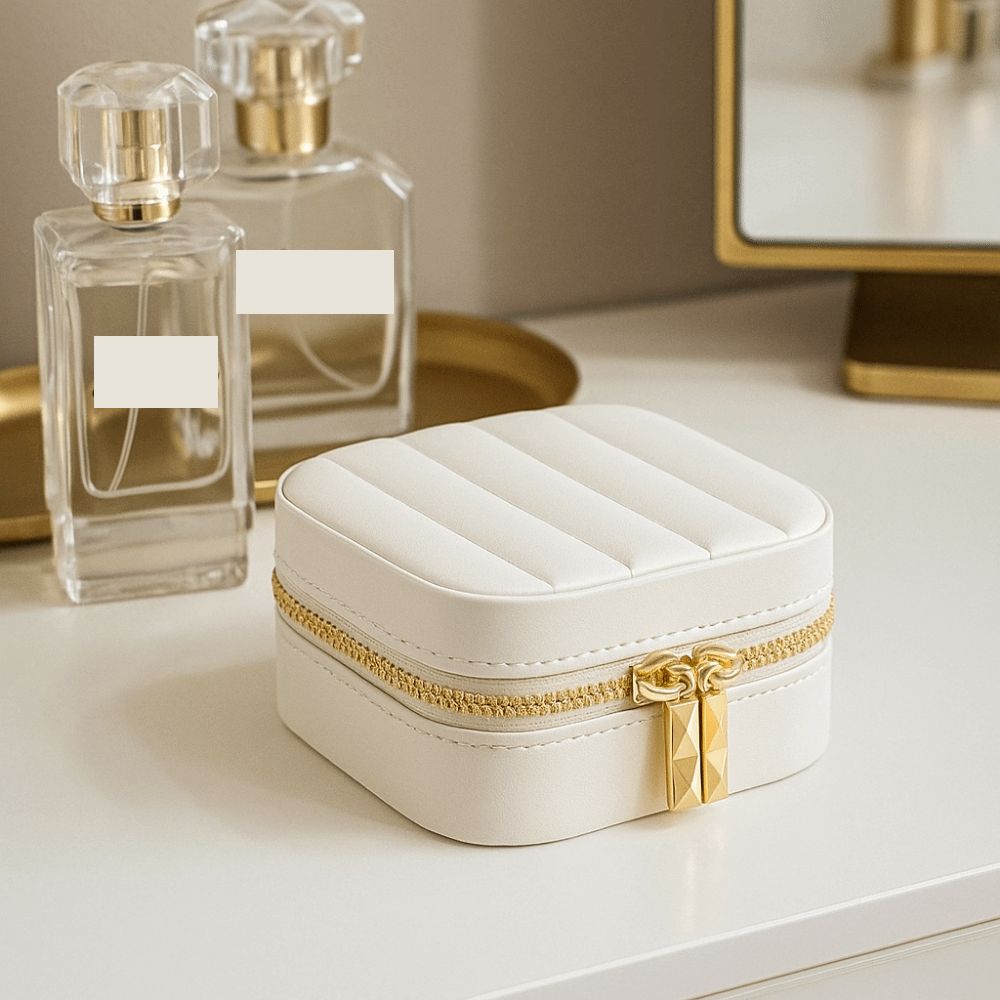 Solid Color Jewelry Storage Case Lightweight Necklace Storage Box Mirror Jewelry Box  Travel