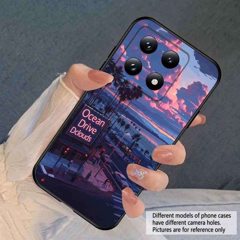 Sunset Xia Street For Xiaomi 11T 11 Ultra 12 12T Pro 14 15 13 Lite Mi Poco M4 5 M7 5G X4 X5 M6 C75 Pro X6 4G soft phone case