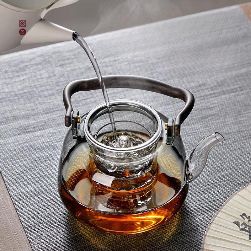 Transparent Glass Teapot with Swing Handle