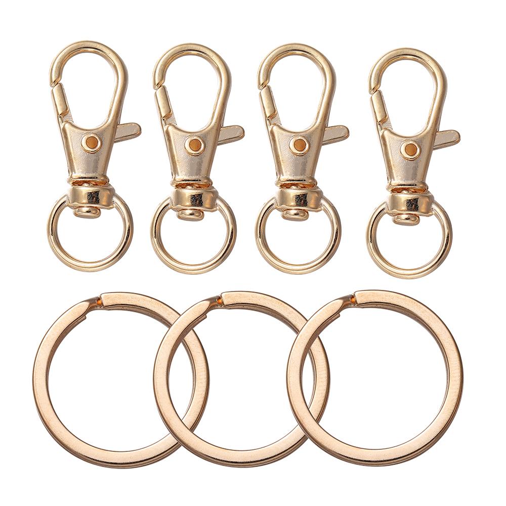 20Pcs Split Key Ring Swivel Lobster Clasp With Key Ring Connectors For Bag Belt Dog Chains DIY Jewelry Making Accessories
