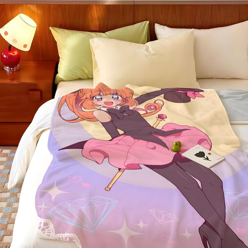 Anime S-Saint T-Tail Throw Flannel Throw Blanket, Lightweight Cozy, Durable Washable cute Cool