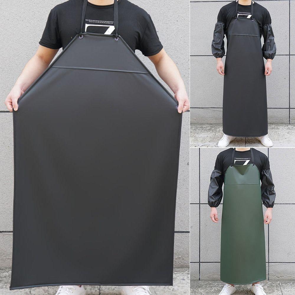 Waterproof Kitchen Apron PU Leather Work Apron Durable Cooking Chef Apron  Home