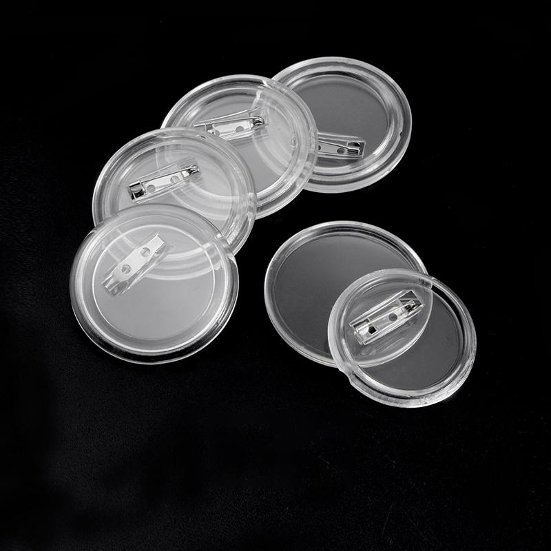 12/25/50pcs Acrylic Button Pins Badge Round Clear Pins Blank Buttons Badges Kit for Christmas Craft DIY Badges Making Supplies