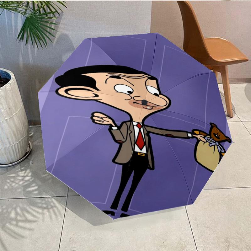 Mr. Bean's Adventure Umbrella Folding umbrella, automatic umbrella 8-Frame for Travel, camping Use Gift for Halloween Christmas