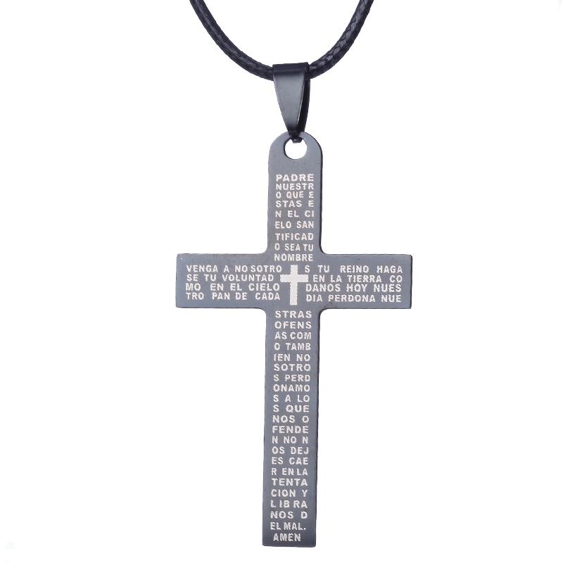 ZRM Jewelry Stainless steel Bible Necklace Jesus Cross Pendant For Men Women Gifts
