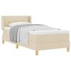 Box Spring Bed with Headboard Cream 200 X 100 Cm Fabric