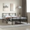 Vidaxl Struttura Letto in Metallo con Testiera e Pediera, Nera, 140X190Cm