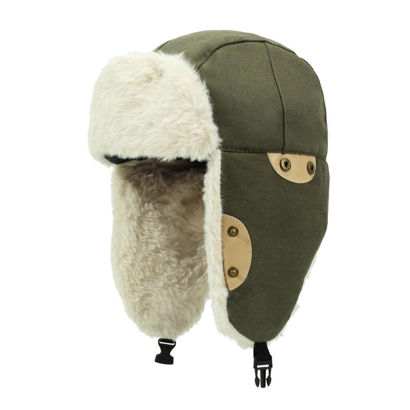 

Зимняя уличная толстая теплая шапка-бомбер мужская женская маски лыжная шапка для катания на открытом воздухе теплая шапка армия зеленый