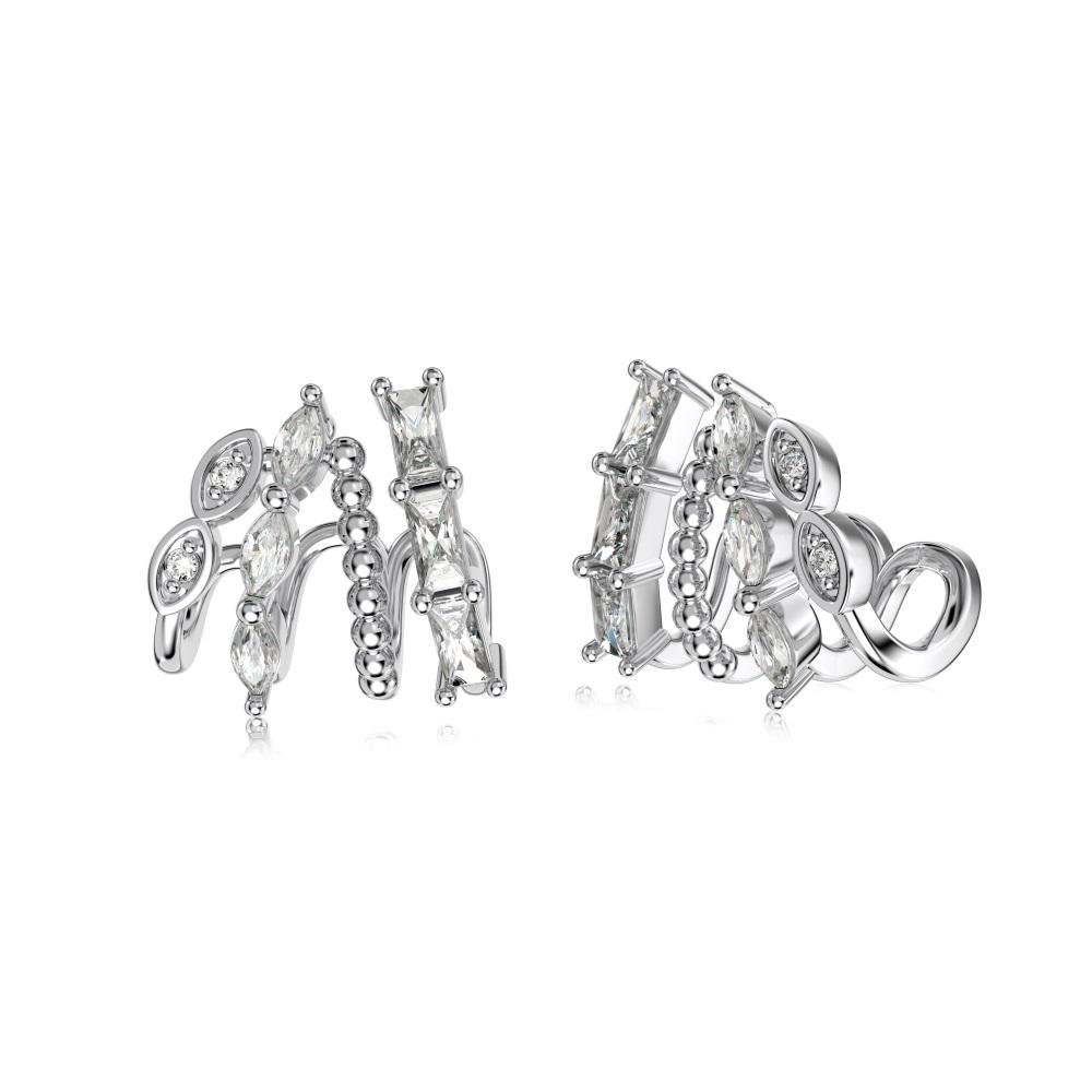 Dylam Minimalist Irregular Elegant Multilayer Cubic Zircon Stone S925 Sterling Silver Earring Turkish Hoop Earrings for Women
