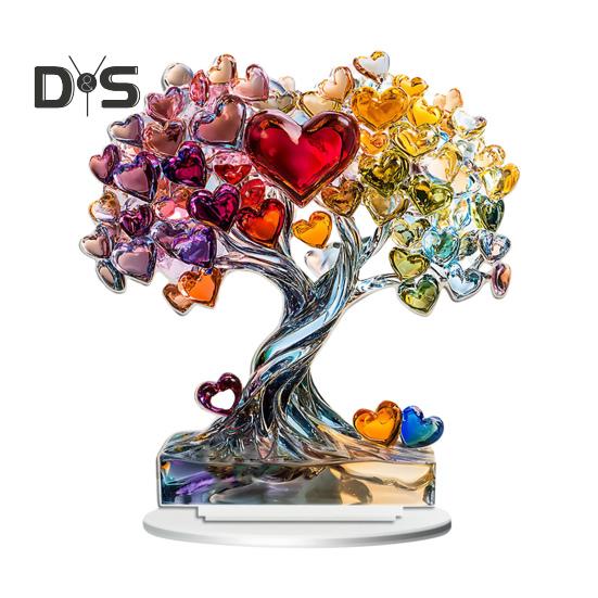 

Украшение в виде сердечка в виде дерева, цветное акриловое 2D-плоское украшение на день святого Валентина, настольное дерево-бабочка для дома, каминная полка, украшение стола Love Heart