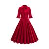 European and American clothes, dresses, short sleeves, new bows, retro elegant medium and long skirts
