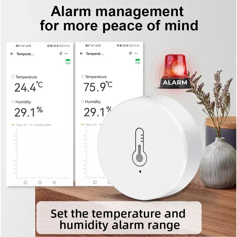 Haozee Ewelink Zigbee 3.0 Temperature And Humidity Sensor Remote Monitor Battery Powered Work With Alexa Google Home