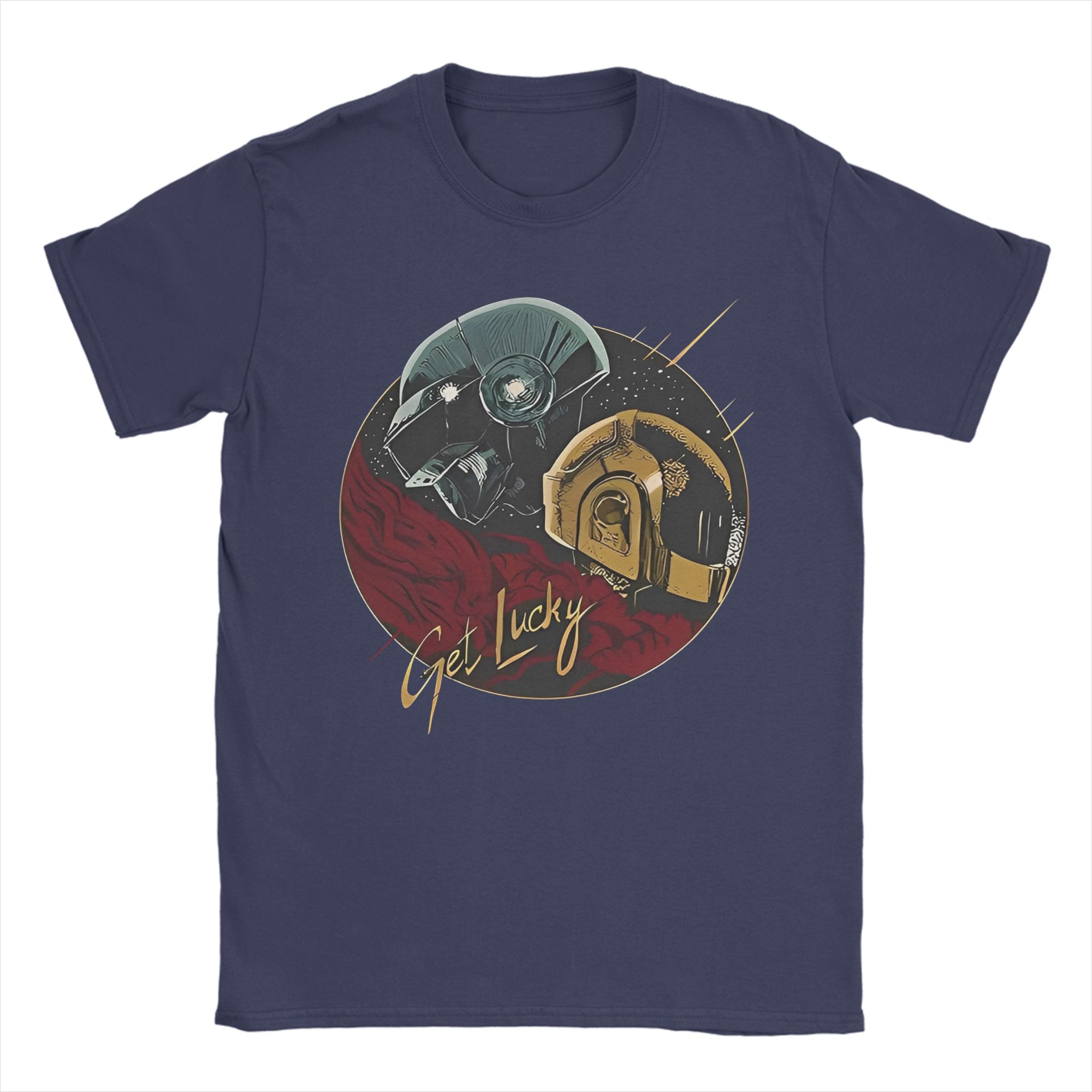 

Summer Daft Punk Electronic Band Hipster T Shirts Pure Cotton Tee Shirt for Man Y2K Retro Plus Size Short Sleeve Clothes 4XL