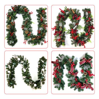 9 Fuß lange Weihnachtsgirlande, flexibler PVC-Hängeanhänger, künstliche Weihnachtsgirlanden mit Schleife