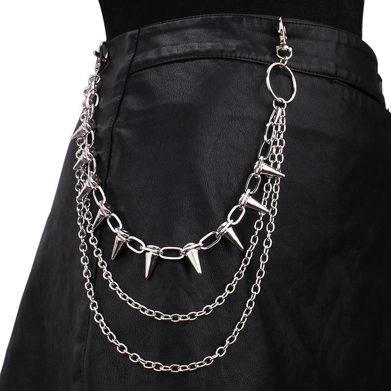 European and American Jewelry Hip Hop Punk Rivet Stage Performance Multi-layer Waist Chain Dress Jeans Accessories