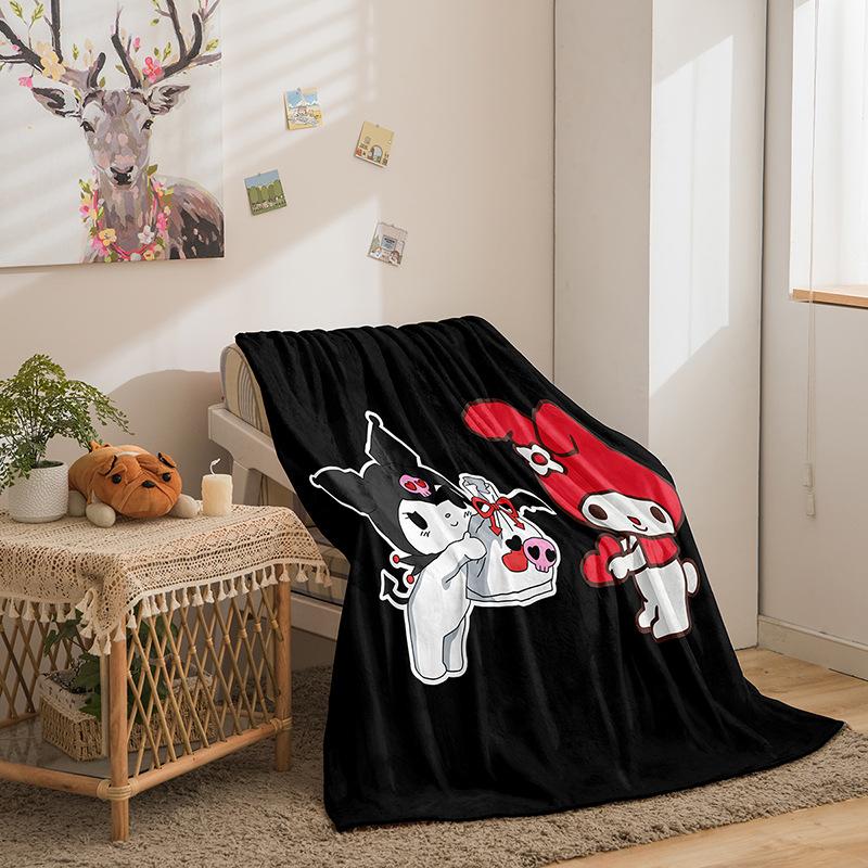 Kuromi Cartoon Series Double Sided Flannel 3D Digital Printing Blanket Blanket