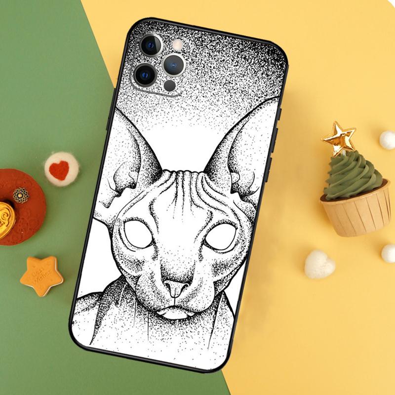 Sphinx Cat Case For iPhone 13 12 Mini 11 14 16 15 Pro Max 7 8 Plus X XR XS Max Back Cover