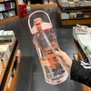 High-Capacity Sports Water Cup with Straw - Heat-Resistant Plastic, Portable Fitness Bottle