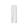 Li Ning Free Growth Solid Color Mid Waist Drawstring Cuffed Casual Pants Women Pants Off-White AKXT056-3